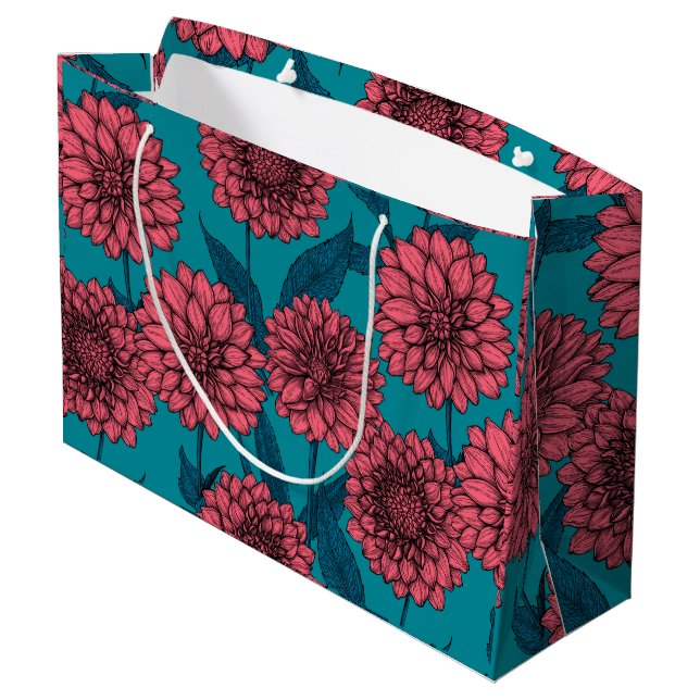 Dahlias Large Gift Bag (Back Angled)