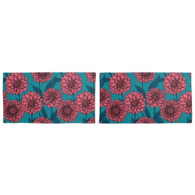 Dahlias Pillowcase (Front-Set)