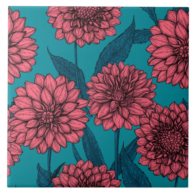 Dahlias Tile (Front)