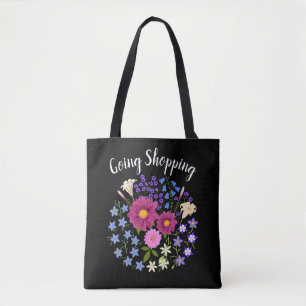 Dahlias with Bluebells Tote Bag