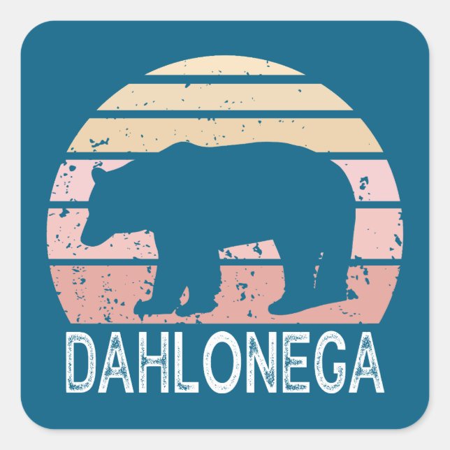 Dahlonega Georgia Retro Bear Square Sticker (Front)