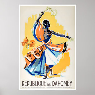 Dahomey Africa Art Vintage Travel Poster Print