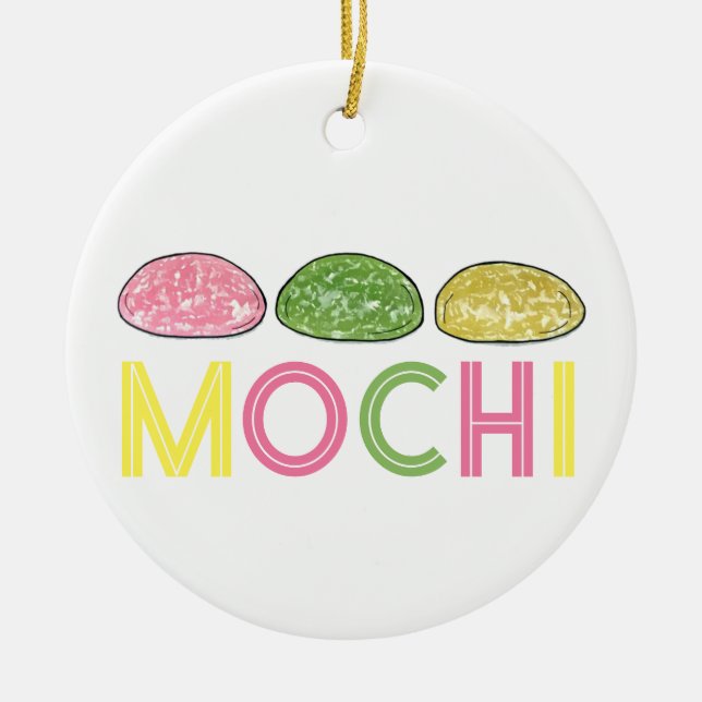Daifuku Mochi Japanese New Year Rice Cake Food Ceramic Tree Decoration (Front)