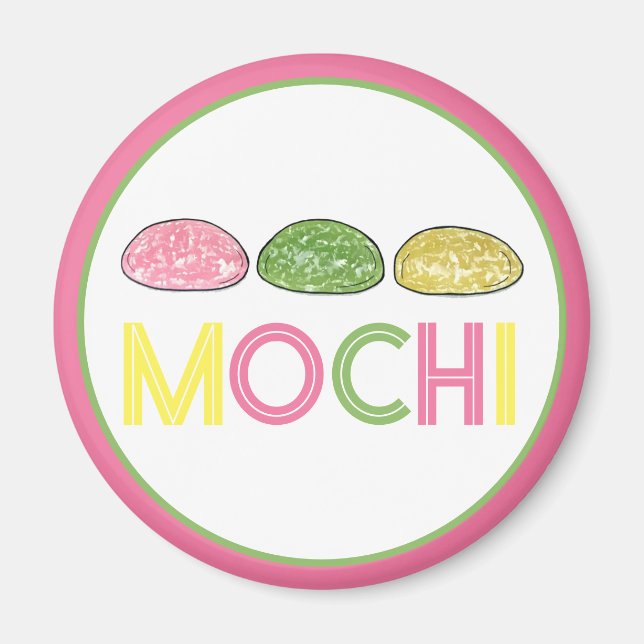 Daifuku Mochi Japanese New Year Rice Cake Food Magnet (Front)