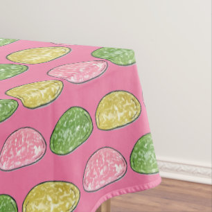 Daifuku Mochi Japanese New Year Rice Cake Food Tablecloth