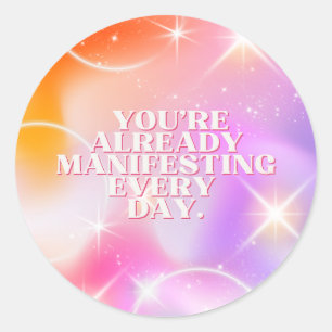Daily Affirmation, Law of Attraction, Motivational Classic Round Sticker