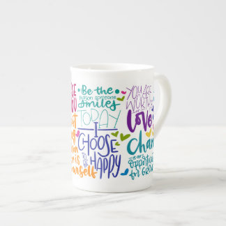 Daily Affirmations Colorful Bone China Mug