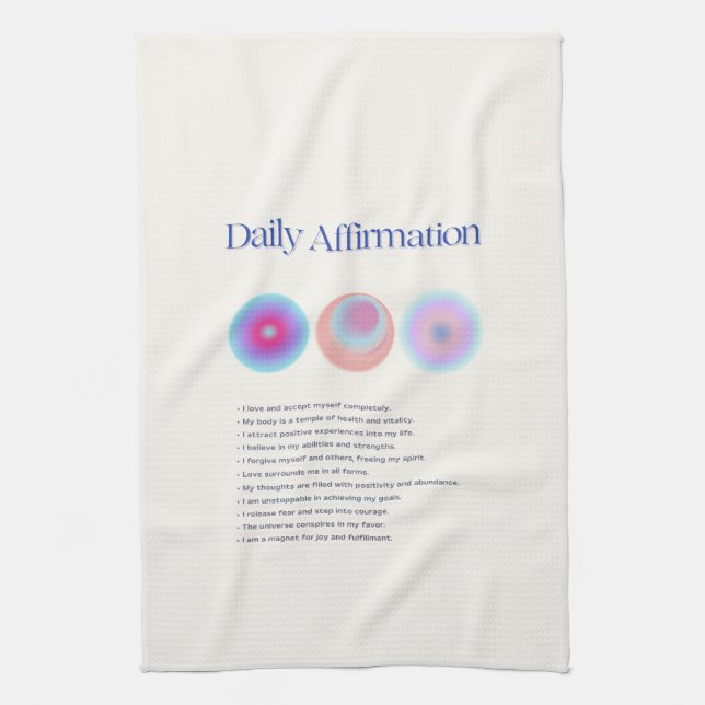 daily affirmations manifestation  tea towel (Vertical)