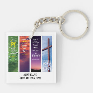DAILY BIBLE AFFIRMATIONS Personalised Christian  Key Ring