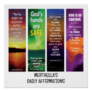 DAILY BIBLE AFFIRMATIONS Personalised Christian  Poster
