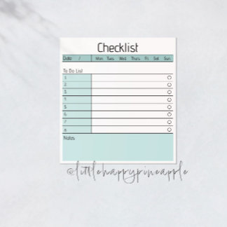 Daily Checklist Notepad