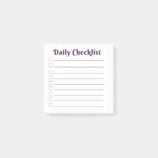 Daily Checklist Post It Custom Post-it Notes Daily