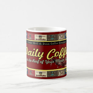 Daily Coffee Vintage Retro Ads Mug