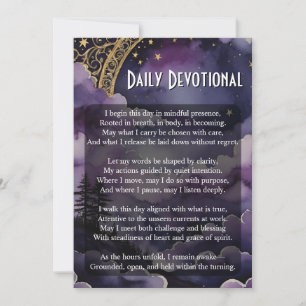 Daily Devotional Pagan Prayer Pocket Ritual Card