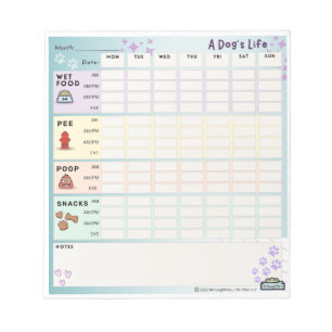 Daily Dog Tracker Notepad (Monday Starter) 