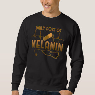 Daily Dose Of Melanin Black Nurse Heartbeat Africa Sweatshirt