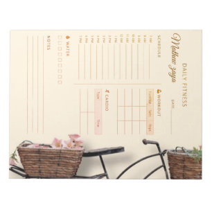 Daily Fitness planner gold and luxury name cute Notepad