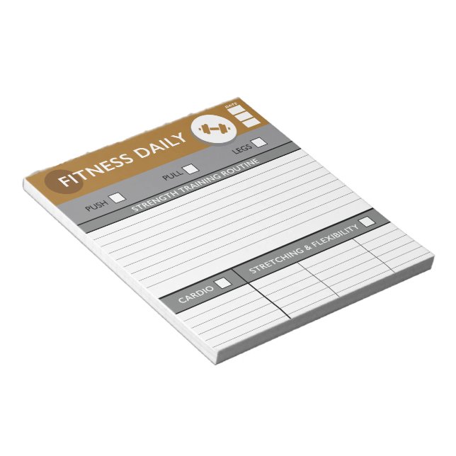 Daily Fitness Workouts  Notepad (Angled)