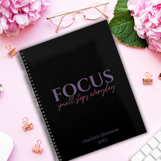 Daily Focus Small Steps Everyday Inspiring Black Planner