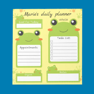 Daily frog planner notepad