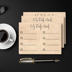 daily goals kraft brown minimalist stylish post-it notes