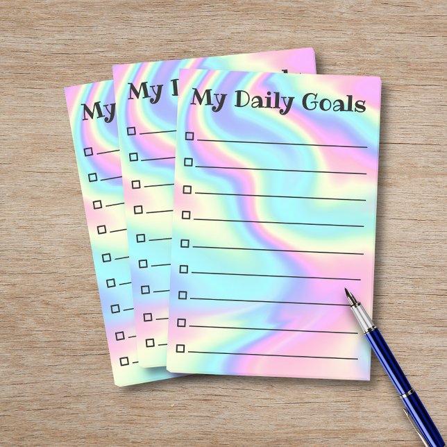 daily goals planner holographic lined stylish post-it notes (Creator Uploaded)