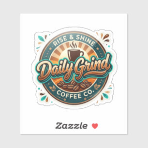 Daily Grind Coffee Co – Retro Vintage Cafe Badge T