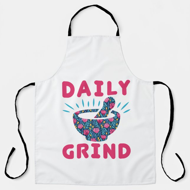 Daily Grind Pharmacy Technician Tech Pharmacist Apron (Front)