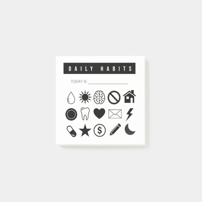 Daily Habit Tracker Post Its Post-it Notes (Front)