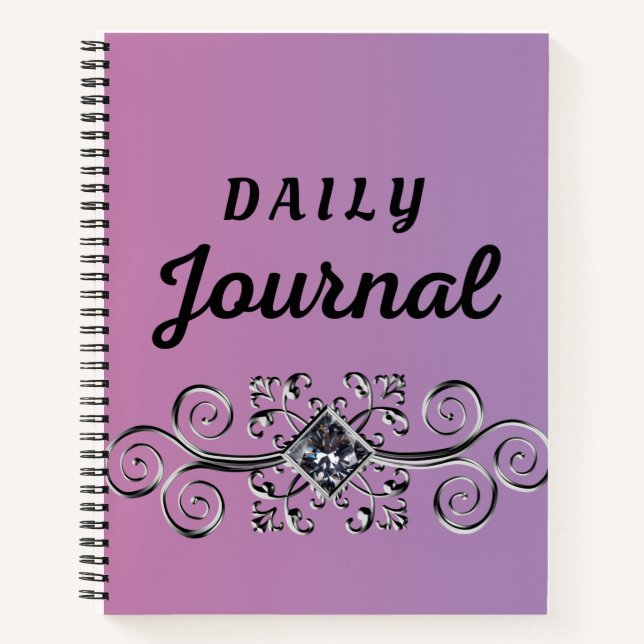Daily Journal Violet Cover Square Gem Symbol (Front)