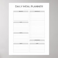 Daily Meal Planner | Simple Minimalistic Clean