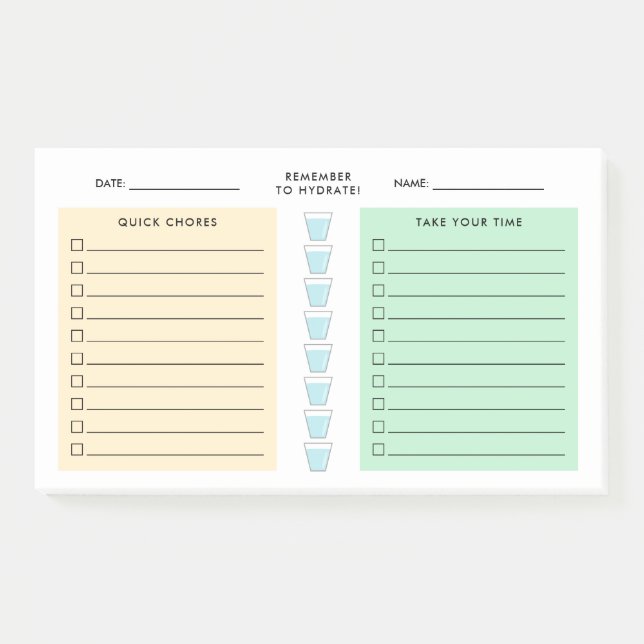 Daily Organiser - To Do List - Family Chores Post-it Notes (Front)