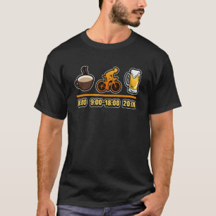 Daily Plan Coffee Bike Driving Beer Sayings T-Shirt