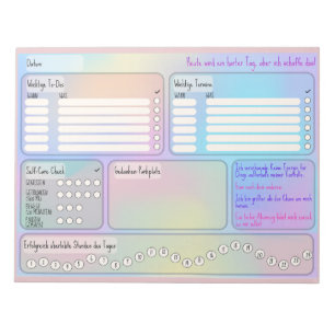 Daily Plan for Focus and Self-Care Notepad