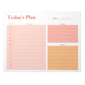 Daily Planner 11" x 8.5" Notepad - 40 pages