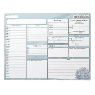 Daily Planner - 5 and 1 Food Tracker - Succulent N Notepad