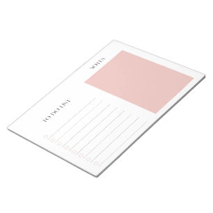 Daily Planner Checklist Tear Away Pink Notepad