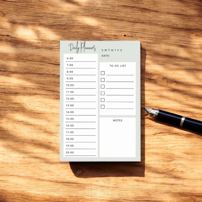 Daily Planner Chic Script Green Notes (Creator Uploaded)