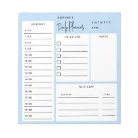 Daily Planner Chic Script Light Blue Notepad