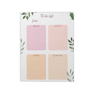 Daily Planner Custom Text and Accent Color Notepad