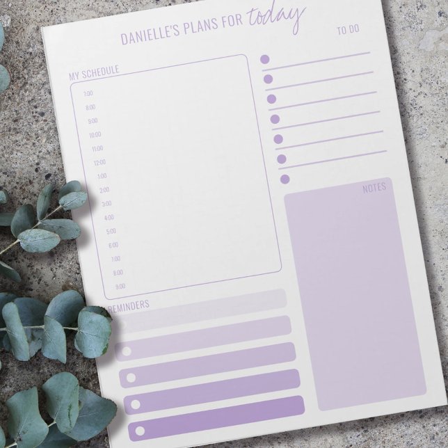 Daily Planner Lilac Schedule Notes and To Do Lists (Creator Uploaded)