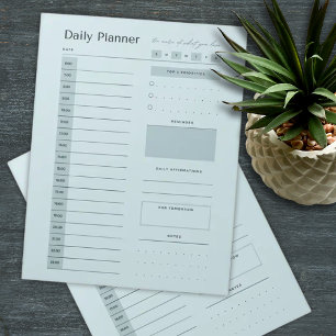 Daily Planner Minimal Blue  Notepad