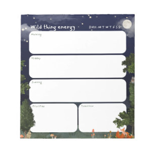 Daily Planner Notepad - Night Forest design