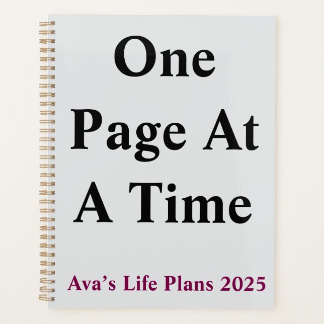 Daily Planner - One Page At A Time Format  (Front)