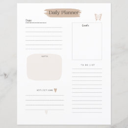 Daily Planner Page To Do List and Goals 