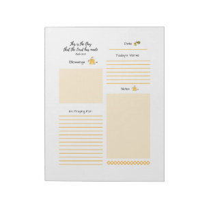 Daily Planner Prayer Verse Golden Bees Notepad