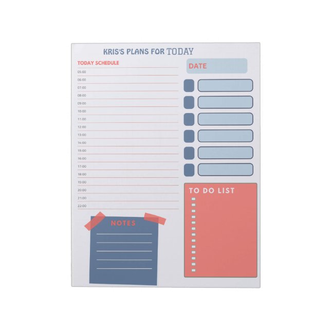 Daily Planner  Schedule Notes and To Do Lists (Rotated)