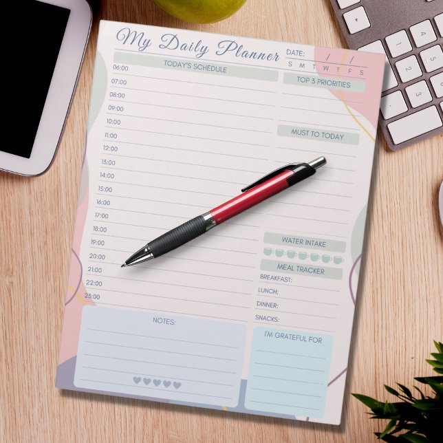 Daily Planner Simple Elegant Multicolored Theme Notepad (Creator Uploaded)