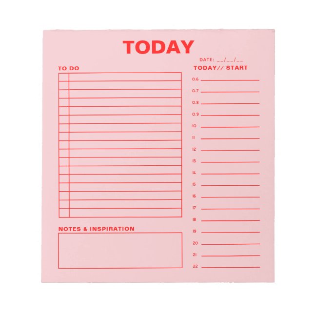 Daily Planner To Do List Minimalist Design Notepad (Front)