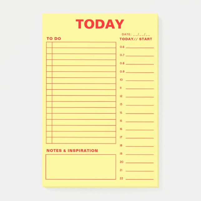Daily Planner To Do List Minimalist Design Post-it Post-it Notes (Front)